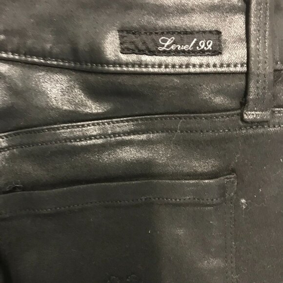 LEVEL 99 Skinny Black Ankle Pant Women 8/29 Wool Cotton Stretch Blend - Picture 4 of 13